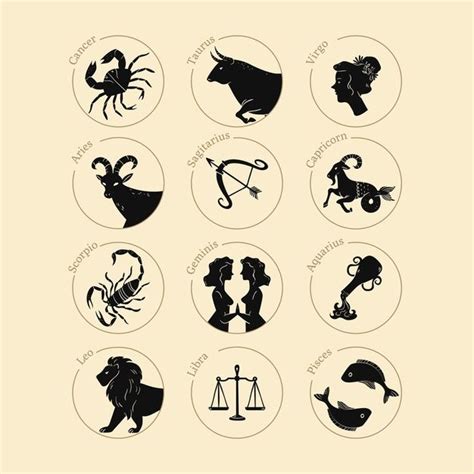 Download Premium Vector Of Zodiac Signs Doodle Art Black White