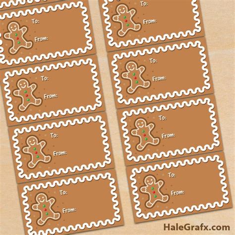 FREE Printable Christmas Gingerbread Gift Tags