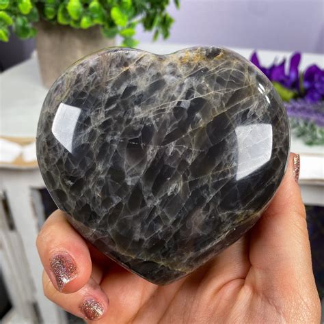 Black Moonstone Heart