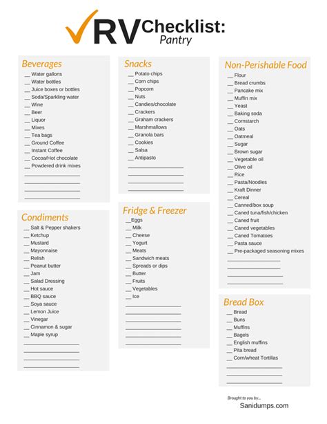Free Printable Rv Camping Checklist Pdf