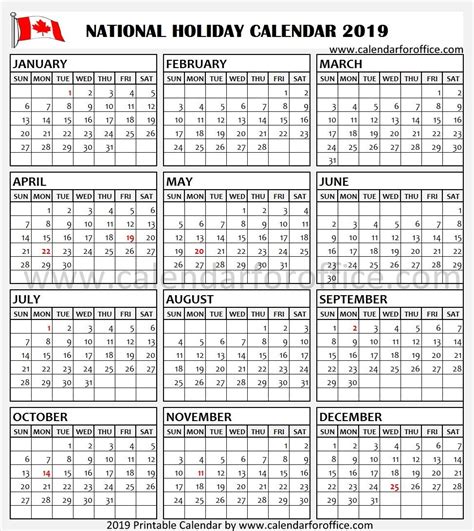 Pin On Holiday Calendar 2019