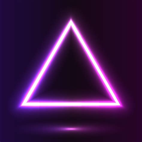 Premium Vector Futuristic Triangle Neon Frame Border Purple Neon