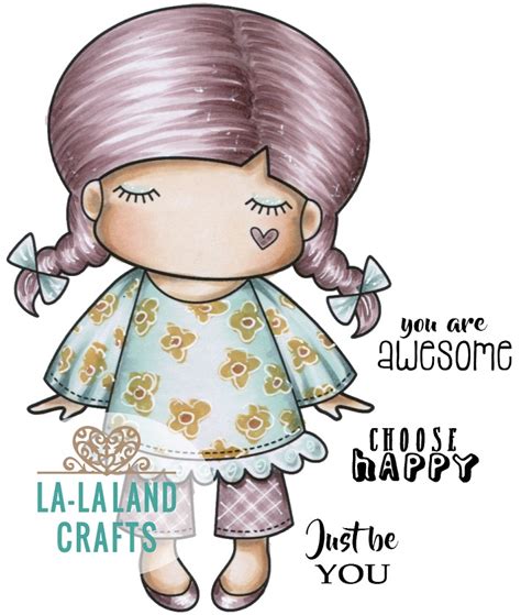 La La Land Crafts Rubber Cling Stamp Paper Doll Marci Awesome