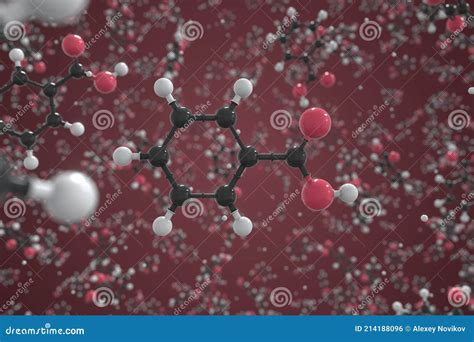 Molécula Del Modelo Molecular Ballandstick De ácido Benzoico