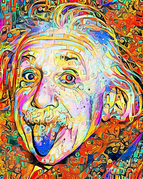 Albert Einstein In Vibrant Whimsical Colors 20200720 Photograph By