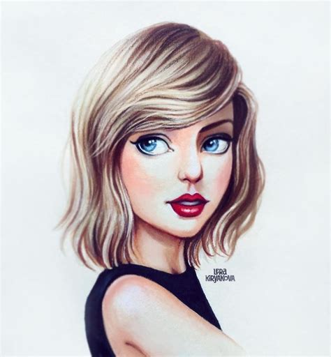 Taylor Swift Portrait Cartoon Celebrity Drawings Taylor Swift Drawing