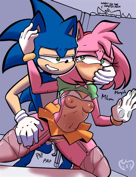rule 34 accessory aged up amy rose anthro being watched black nose blue body blue fur blush