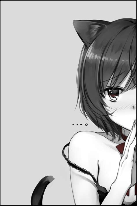 Anime Art Anime Neko Cat Girl Cat Ears Cat Ears Short Hair Blushing