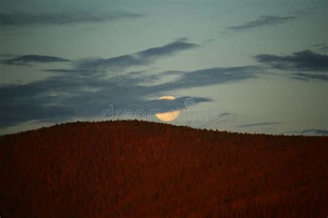 Moon Over The Blue Ridge Mountains Stock Photo Image Of Mountain