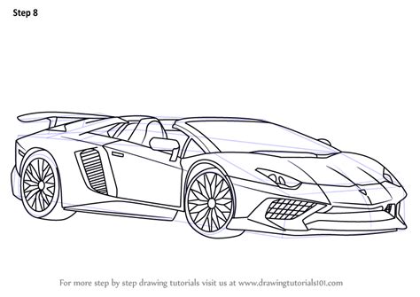 Learn How To Draw Lamborghini Aventador LP SV Roadster Sports