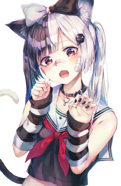 Anime White Cat Girl