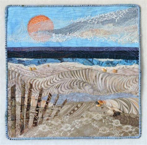 Fiber Art Seascape By Eileen Williams Summer Blues Is An Original