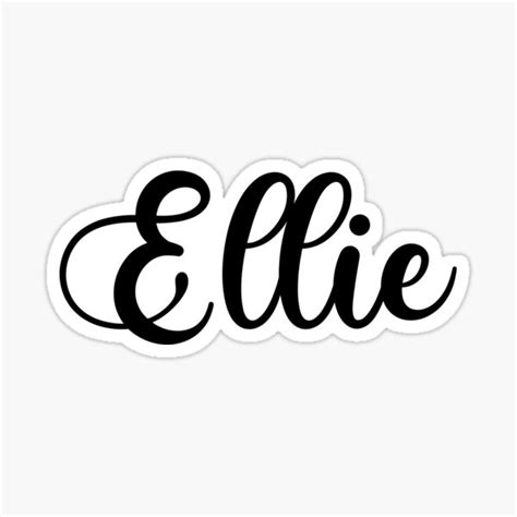 Ellie Name Handwritten Calligraphy Sticker For Sale By Yelenastore