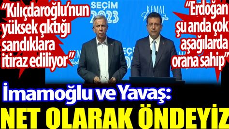 İmamoğlu Ve Yavaş Net Olarak öndeyiz