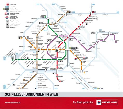 U Bahn Metro Map Of Vienna Metro Map Train Map Vienna Tourist Map