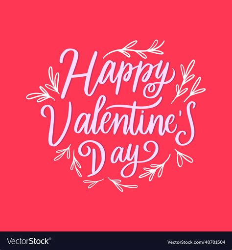 Hand Lettering Happy Valentines Day Happy Vector Image