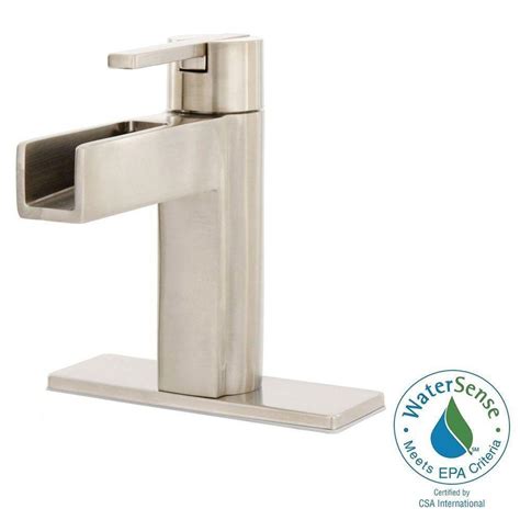 Lavatory sink taps centerset, sizable, touchless. Pfister Vega 4 in. Centerset Single-Handle Waterfall ...