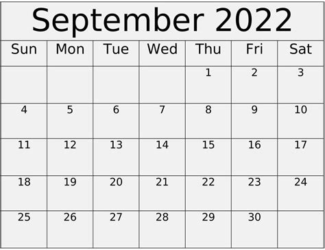 September 2022 Calendar Printable Free Calendar Digital
