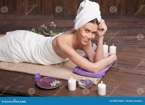 Girl Spa Massage Sauna Relaxation Bath Stock Image Image Of Candle Herbal 84551665