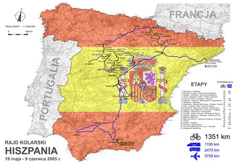 Mapa hiszpania wraz ze spisem ulic i punktów użyteczności publicznej (poi). RowerowaRodzinka.pl: Hiszpania 2005 - mapa rajdu
