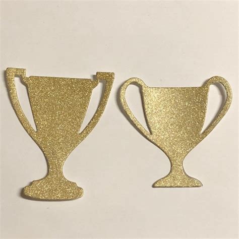 4 X Glitter Trophy Die Cuts 2 X Gold 2 X Silver 7 X 58cm And Etsy