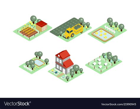 Set Of Farm Icons In Modern 3d Style Royalty Free Vector