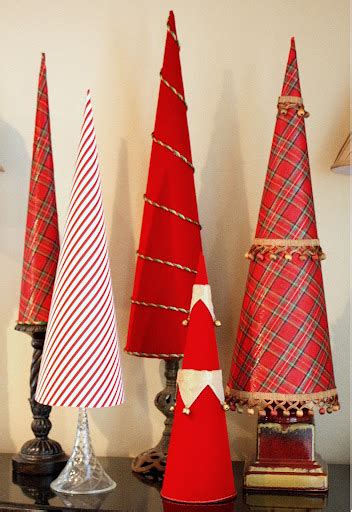 The Exchange Fabric Covered Poster Board Christmas Tree Cones