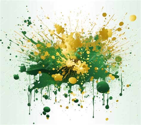 Premium Ai Image There Is A Green And Yellow Paint Splattered On A
