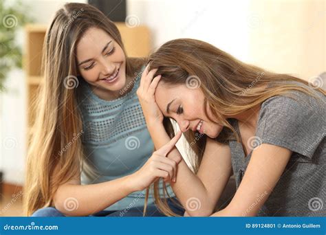 Girl Trying To Comfort To Her Sad Friend Stock Image Image Of