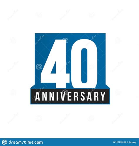 40th Anniversary Vector Icon Birthday Logo Template Greeting Card