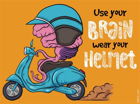 Use Your Brain And Wear Your Helmet Ladvic Medical Ilustration