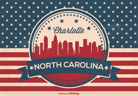 Charlotte North Carolina Skyline Illustration - Download Free Vector Art, Stock Graphics & Images