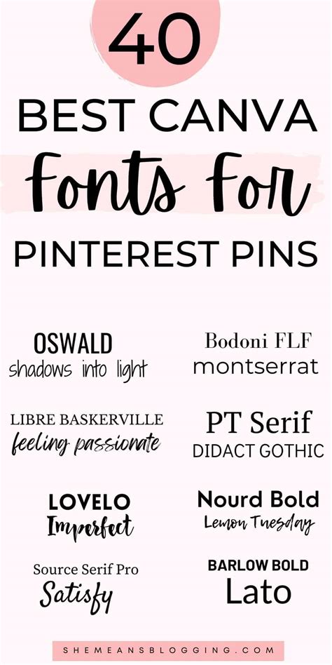 40 Best Canva Fonts For Pinterest Pins Fresh Blogs