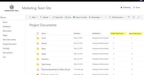 Sharepoint Online Get Files And Sub Folders Count On Each Folder In A