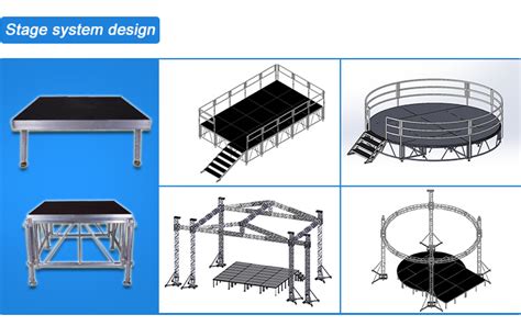 Outdoor Stage Design Movable Stage Truss Aluminum Leg Wooden Platform