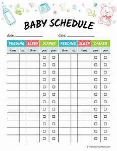 Printable Baby Schedule Chart To Help Baby Settle Into Routine Baby