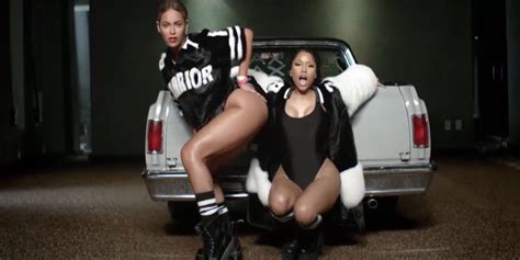 New Squad Goals Every Scene From Nicki Minaj And Beyoncés New Video Feeling Myself
