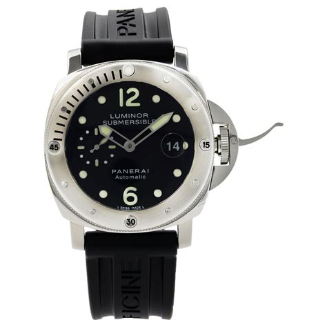 Panerai Luminor Submersible Stainless Steel Rubber Automatic Mens Watch