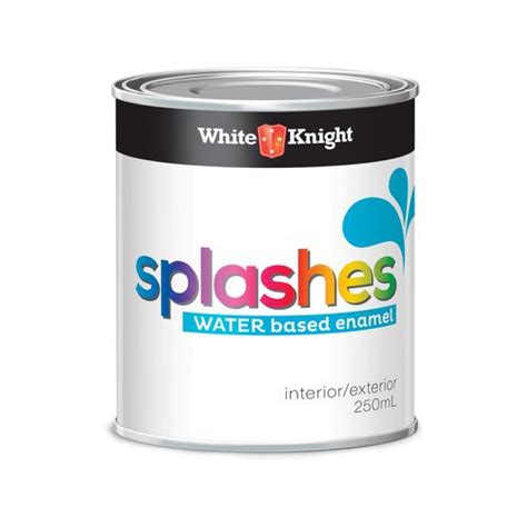 White Knight 250ml Silver Gloss Water Based Splashes Enamel Paint
