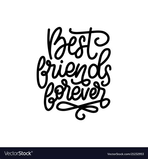 Best Friends Forever Hand Lettering Royalty Free Vector