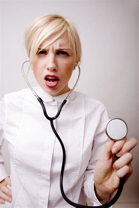 Funny Doctor With Stethoscope Stock Image Image Of Stethoscope Humor