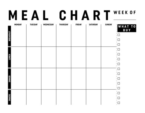 The same number of calories should be eaten for lunch and dinner, 600. Weekly Meal Plan Printable