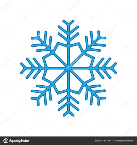 Snowflake Winter Isolated On White Background Blue Icon