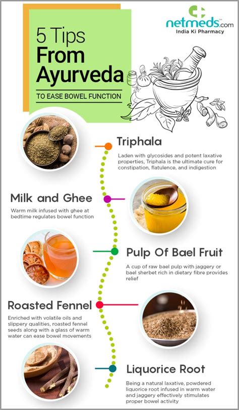 5 Best Ayurvedic Remedies To Treat Constipation Infographic