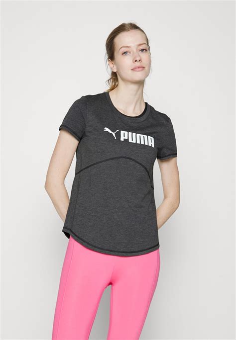 Puma Fit Heather Tee Sport T Shirt Black Heatherschwarz Zalandoat