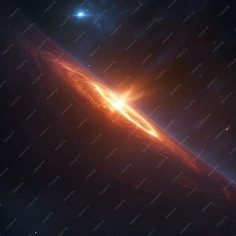 Premium Photo | The glow of a distant star illuminates the darkness of