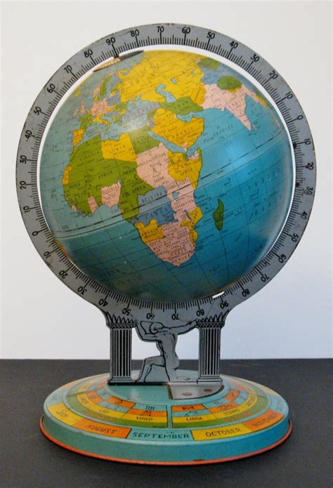 Vintage Ohio Art Atlas Tin Globe With Zodiac Base Globe Ebay Antiques