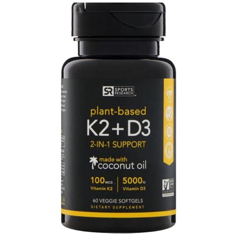 Maybe you would like to learn more about one of these? Sports Research Vitamin K2 + D3,100 mcg/5000 IU | Shopee ...