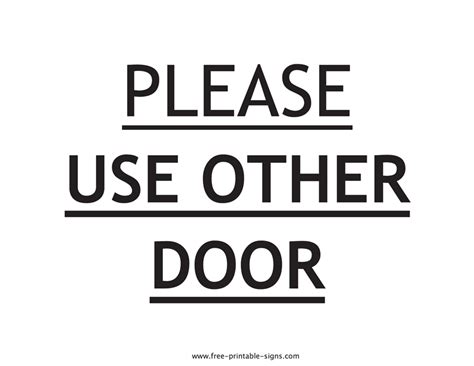 Please Use Other Door Sign Free Printable Malaykojo