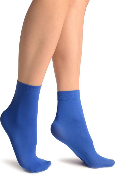 Royal Blue Plain Ankle High Socks Blue Ankle High Designer Socks